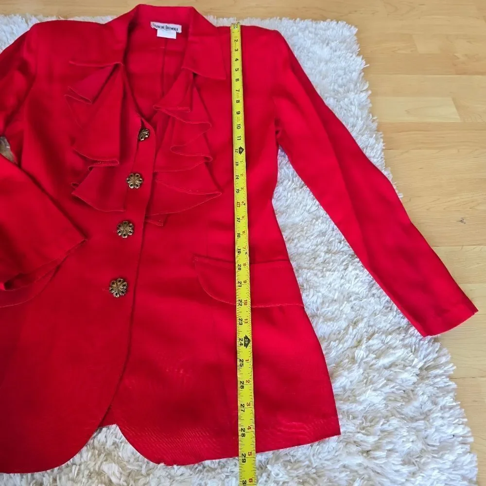FRANCINE BROWER Women's Brazer Skirt Set Red‎ size 6 Vintage